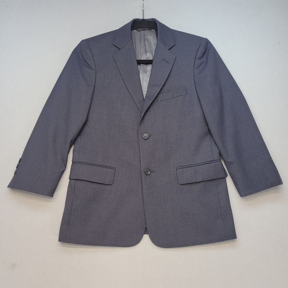Caravelli Blazer Youth 12R Gray Charles 2B Single Breasted‎ Suit Jacket
